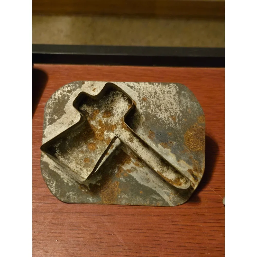 Vintage Primitive Metal Cookie Cutters Set Hatchet Square Star Rustic Farmhouse